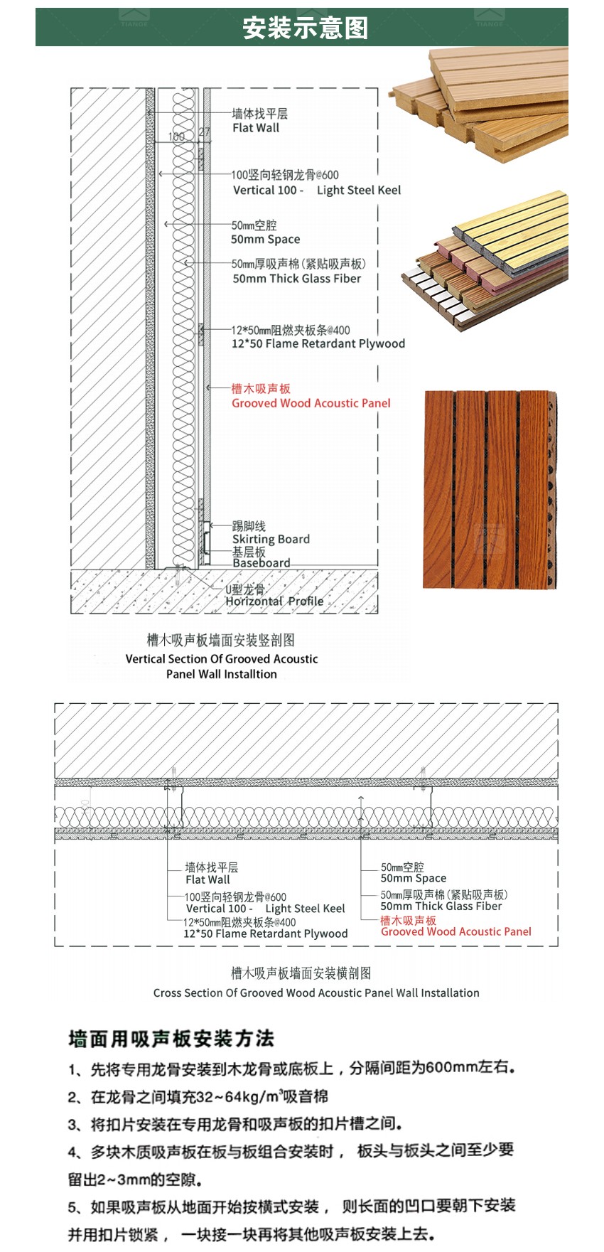 審訊室槽木吸音板安裝方式